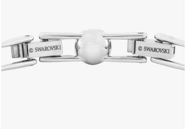 Swarovski Una Angelic Tennis Bracelet, Clear circle-cut Swarovski Crystals with Matching Crystal Pavé on a Rhodium Tone Finish Setting, Part of the Swarovski Una Angelic Collection - Image 5