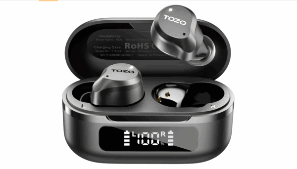 TOZO Hybrid Active Noise Cancelling Wireless Earbuds, 6 Mics ENC Clear Call, IPX8 Waterproof, in Ear Bluetooth 5.3 Headphones Stereo Bass Ear Buds 59H Playtime with LED Display 32 EQs via APP - Image 2