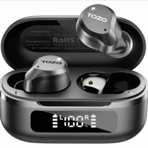 TOZO Hybrid Active Noise Cancelling Wireless Earbuds, 6 Mics ENC Clear Call, IPX8 Waterproof, in Ear Bluetooth 5.3 Headphones Stereo Bass Ear Buds 59H Playtime with LED Display 32 EQs via APP
