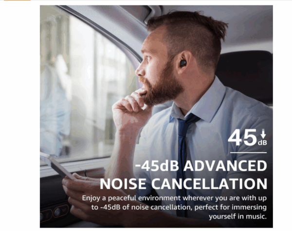 TOZO Hybrid Active Noise Cancelling Wireless Earbuds, 6 Mics ENC Clear Call, IPX8 Waterproof, in Ear Bluetooth 5.3 Headphones Stereo Bass Ear Buds 59H Playtime with LED Display 32 EQs via APP - Image 6