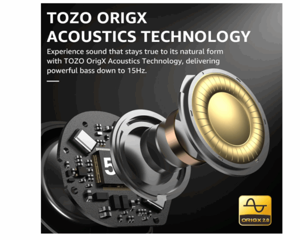 TOZO Hybrid Active Noise Cancelling Wireless Earbuds, 6 Mics ENC Clear Call, IPX8 Waterproof, in Ear Bluetooth 5.3 Headphones Stereo Bass Ear Buds 59H Playtime with LED Display 32 EQs via APP - Image 7