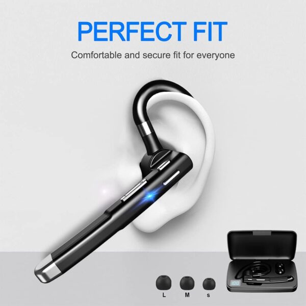 Bluetooth Headset for Cell Phones 500Hrs Standby Time with LED Charging Case 270 Degrees Rotatable Mic Hands Free Bluetooth 5.1 Version - Image 4