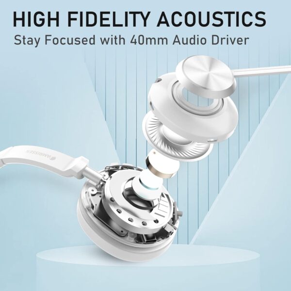 Wireless Headset with Mic for Work, Bluetooth Headset with Microphone (AI Noise Canceling & Mic Mute), Wireless Headset with USB Dongle & Charging Dock for Work/Home/Office/Call Center/PC/Laptop/Zoom - Image 6