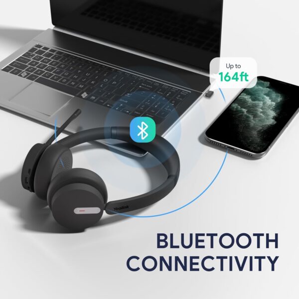 Yealink BH70 Dual Wireless Headset with Mic for Work, Bluetooth Headphone with Teams Certification, up to 35h Talk Time, 147g All-Day Wearing Comfort, Perfect for Open Office Home Hybrid Work, USB-A - Image 7