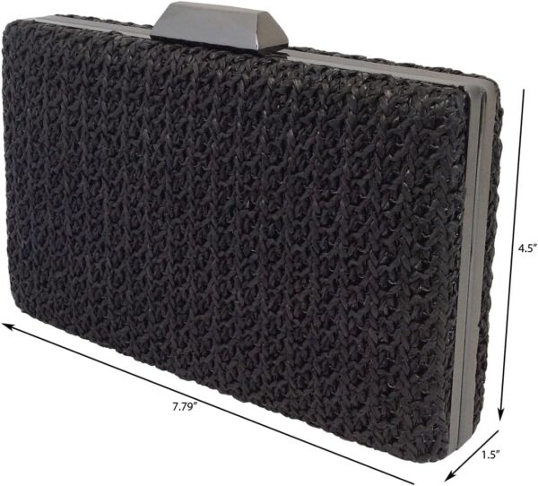 Natural Straw Box Clutch - Image 2
