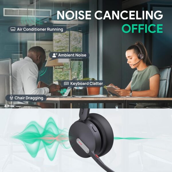 Yealink BH70 Dual Wireless Headset with Mic for Work, Bluetooth Headphone with Teams Certification, up to 35h Talk Time, 147g All-Day Wearing Comfort, Perfect for Open Office Home Hybrid Work, USB-A - Image 14