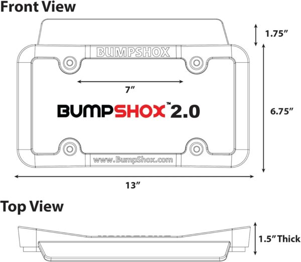 The Original Front Bumper Guard & Front Bumper Protection License Plate Frame. Tougher Than Steel! (BumpShox XL (2.25" Thick)) - Image 7