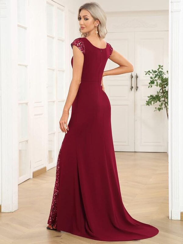 Ever-Pretty Women's V-Neck Cap Sleeves Sequin Mermaid Floor-Length Evening Dresses 01586 - Image 8