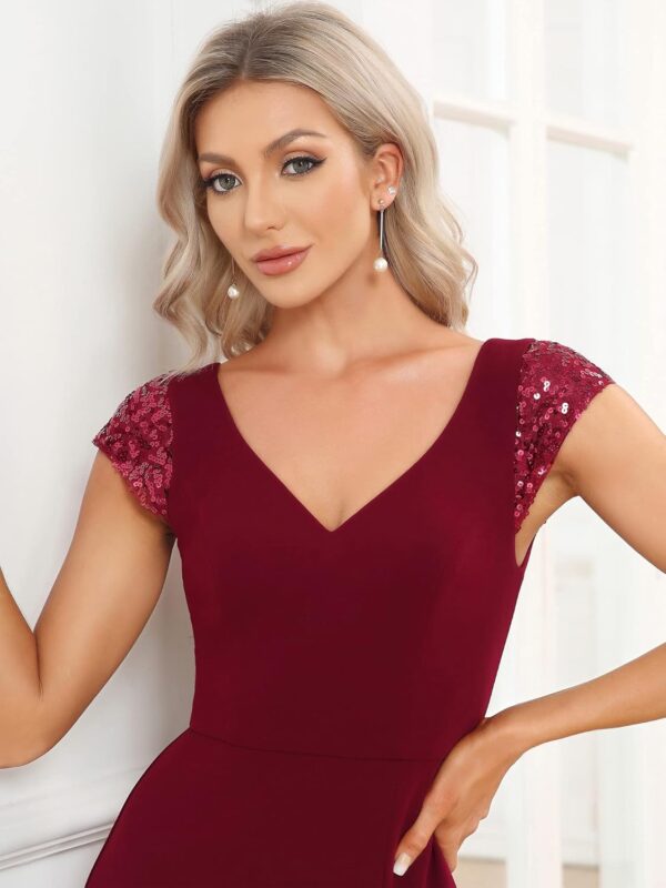 Ever-Pretty Women's V-Neck Cap Sleeves Sequin Mermaid Floor-Length Evening Dresses 01586 - Image 9